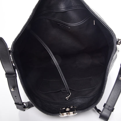Chanel Grained Calfskin Stitched Large Braided With Style Hobo Black 5 of 7