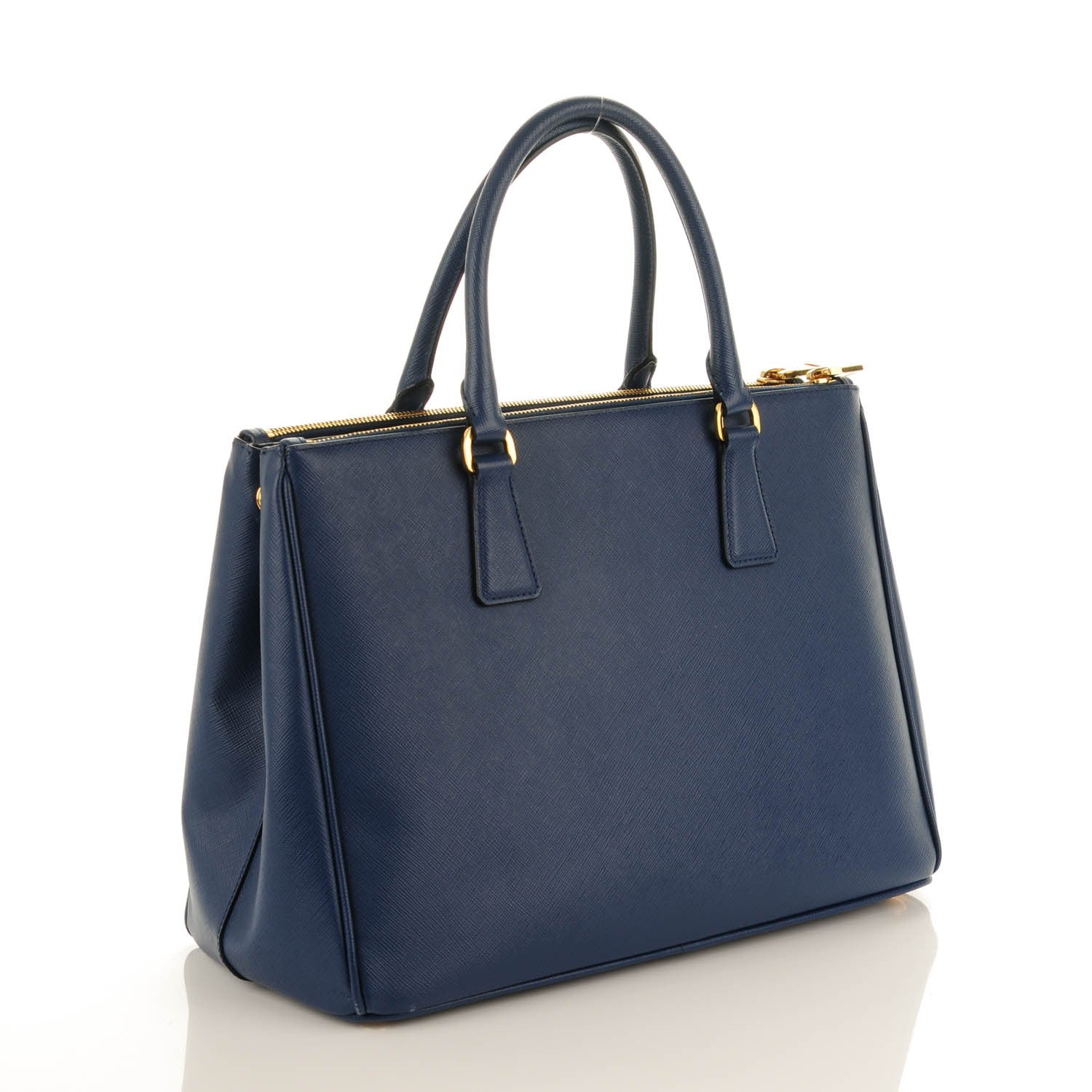Prada Saffiano Lux Galleria Front Pocket Tote Bluette Cobalto 3 of 9