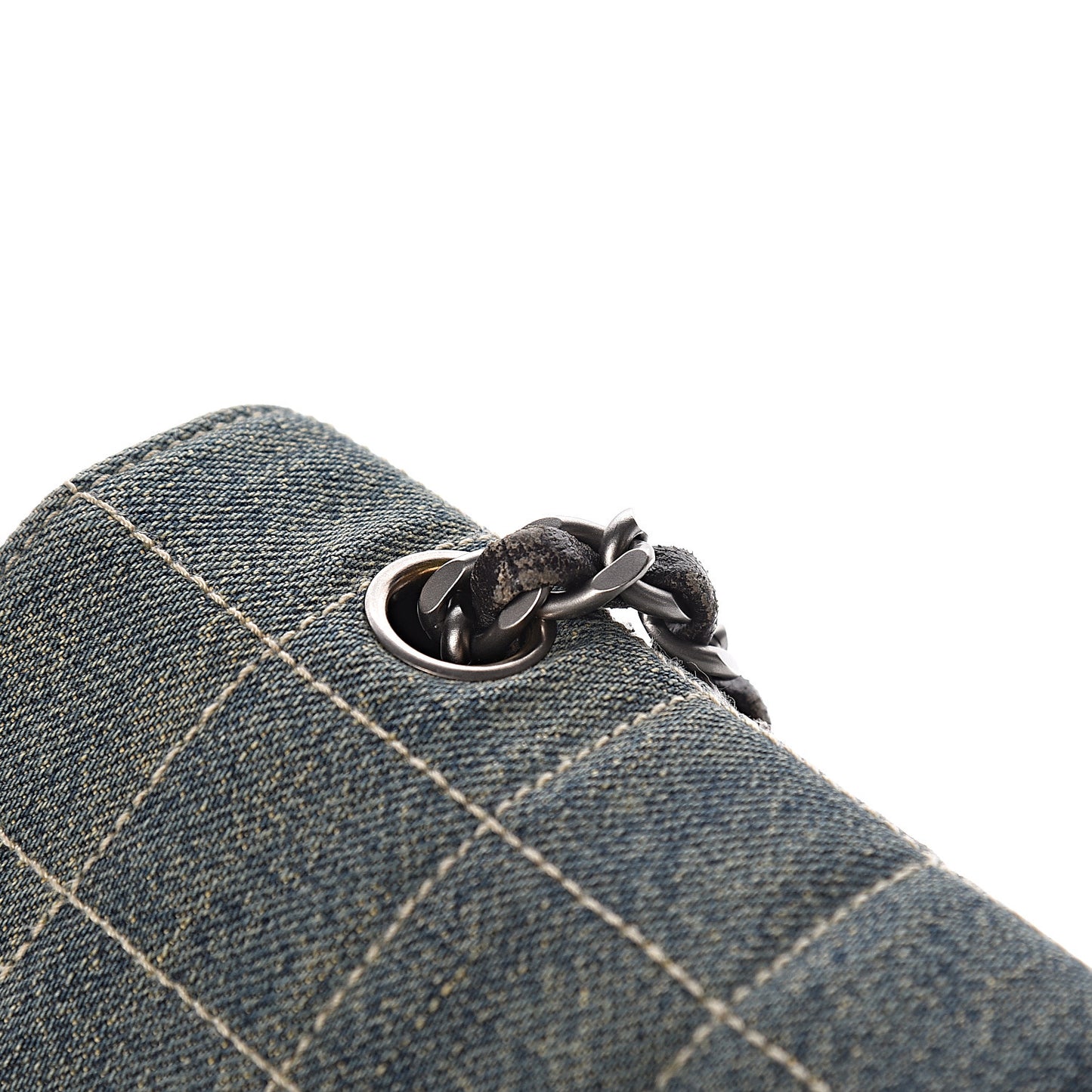 Denim Chocolate Bar Quilted Flap