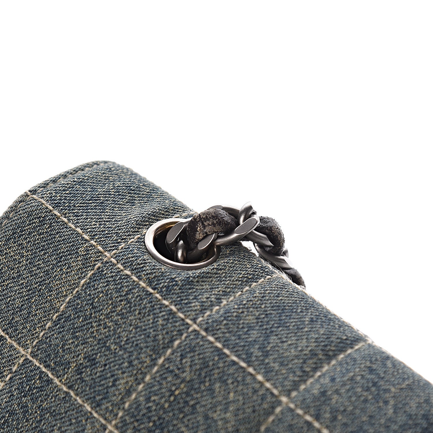 Chanel Denim Chocolate Bar Quilted Flap 10 of 12