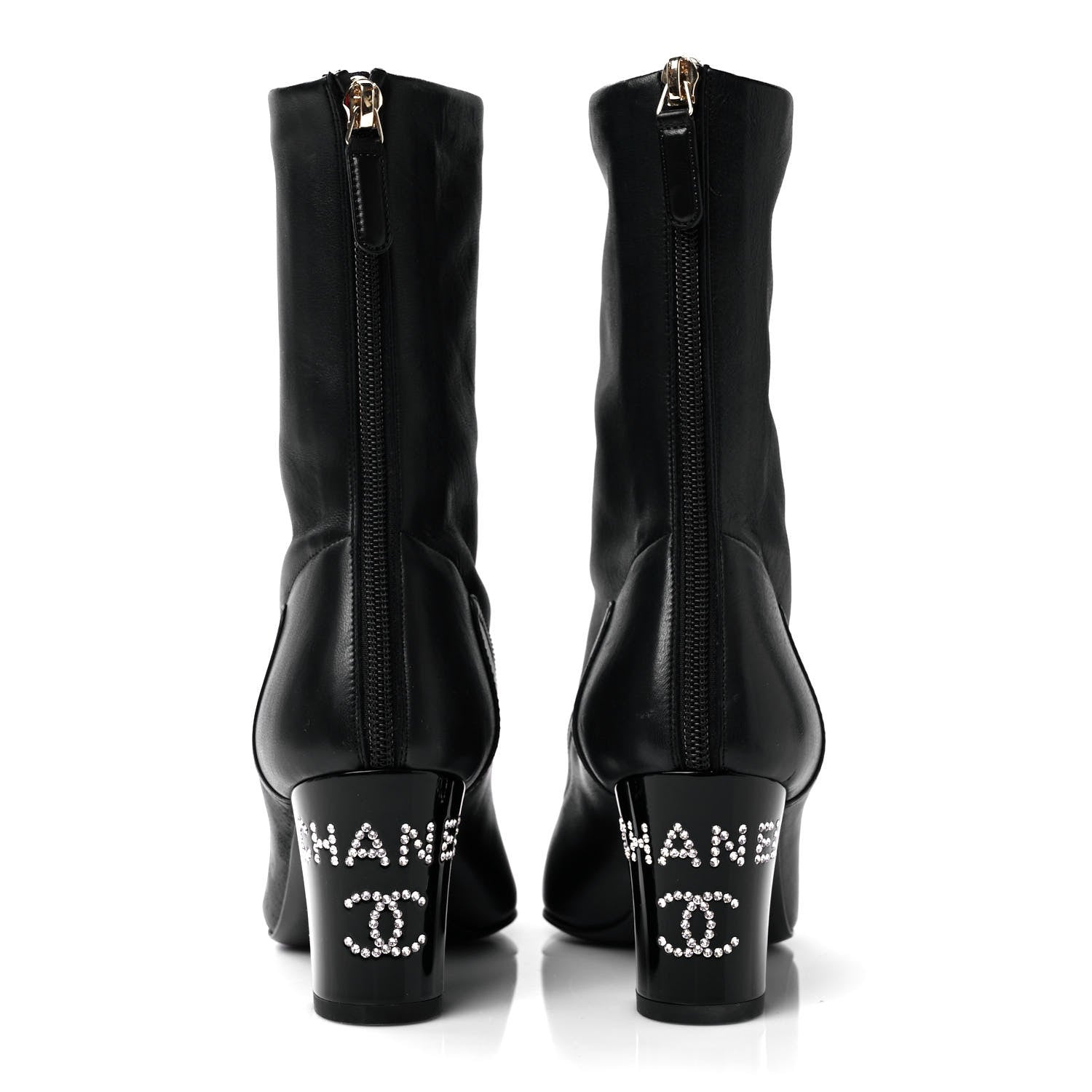 Chanel Lambskin Grosgrain Cap Toe Ankle Boots 36.5 Black 5 of 7