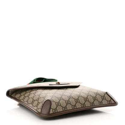 Gucci GG Supreme Monogram Web Medium Neo Vintage Flap Messenger Bag Beige New Acero 4 of 13