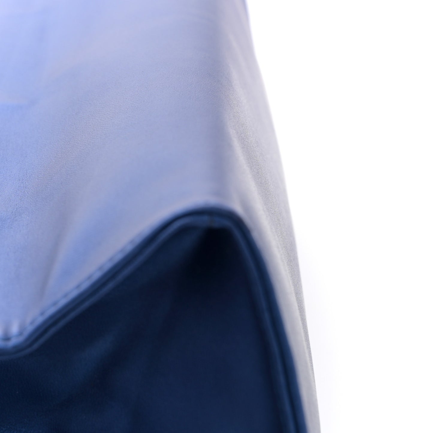 Metallic Vegan Leather Medium Shopping Bag Cobalt