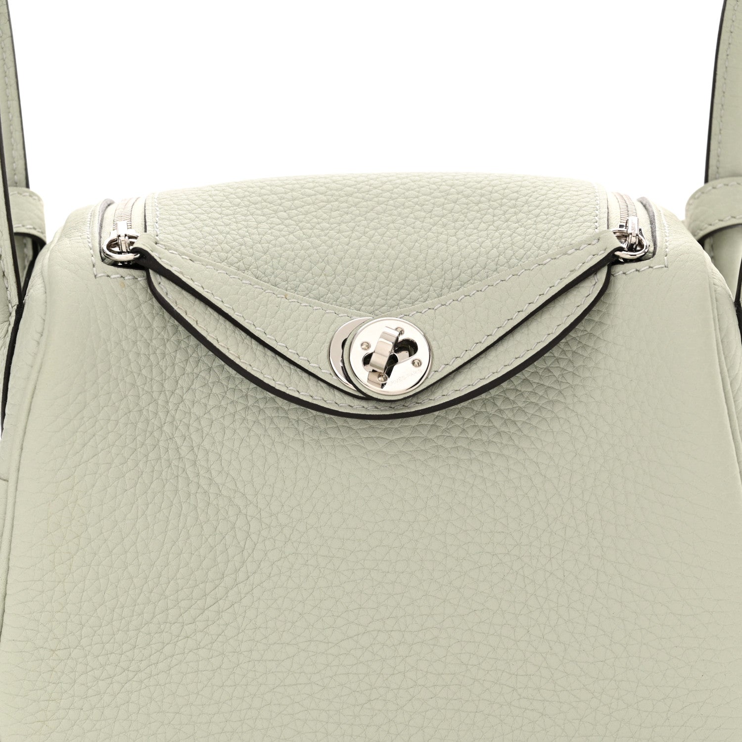 Hermes Taurillon Clemence Mini Lindy 20 Gris Neve 8 of 11