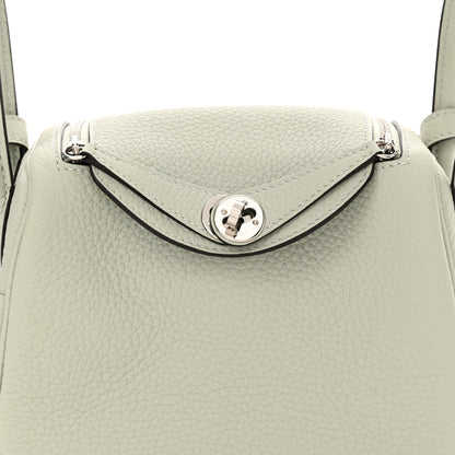 Hermes Taurillon Clemence Mini Lindy 20 Gris Neve 8 of 11