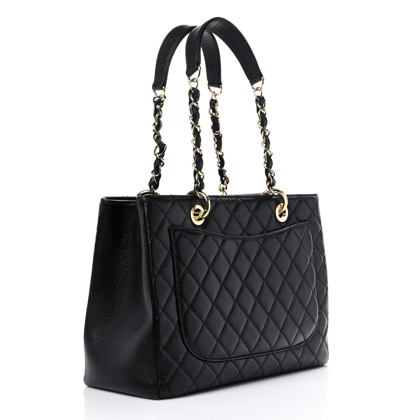 Caviar Quilted Grand Shopping Tote GST Black