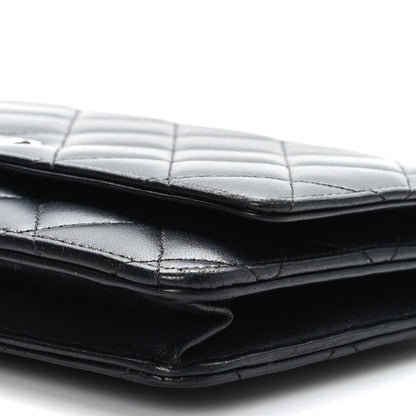 Chanel Lambskin Quilted Wallet On Chain WOC Black 10 of 10