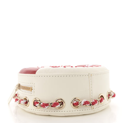 Chanel Lambskin Coco Lifesaver Round Bag Red White 4 of 12