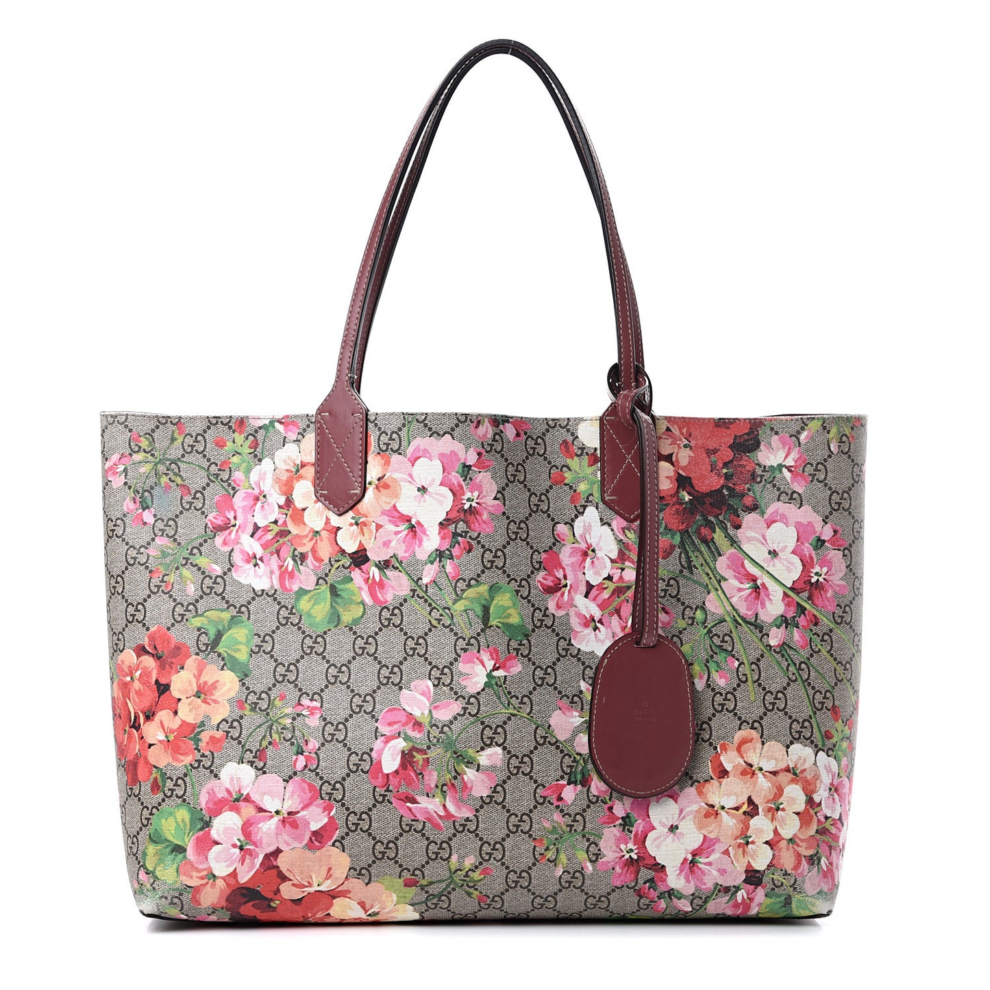 GG Supreme Monogram Blooms Medium Reversible Tote Beige Multicolor Dry Rose