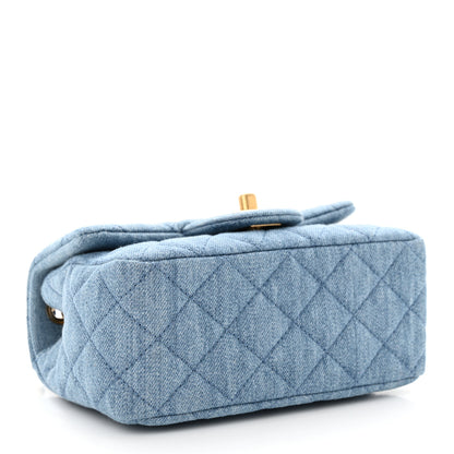 Chanel Denim Quilted Mini Pearl Crush Flap Blue 4 of 10