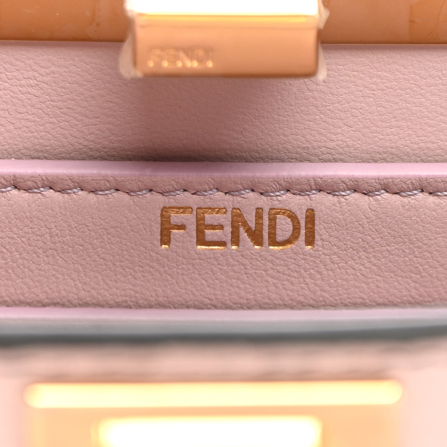 Fendi Lizard Togo Lucido Petite Peekaboo I SEE U Satchel Soft Berry 6 of 9