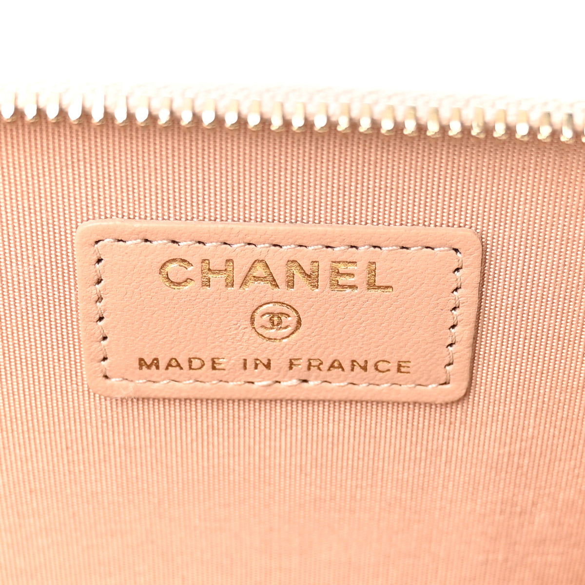 Chanel Lambskin Quilted Small Top Handle Vanity Case With Chain Beige 6 of 10