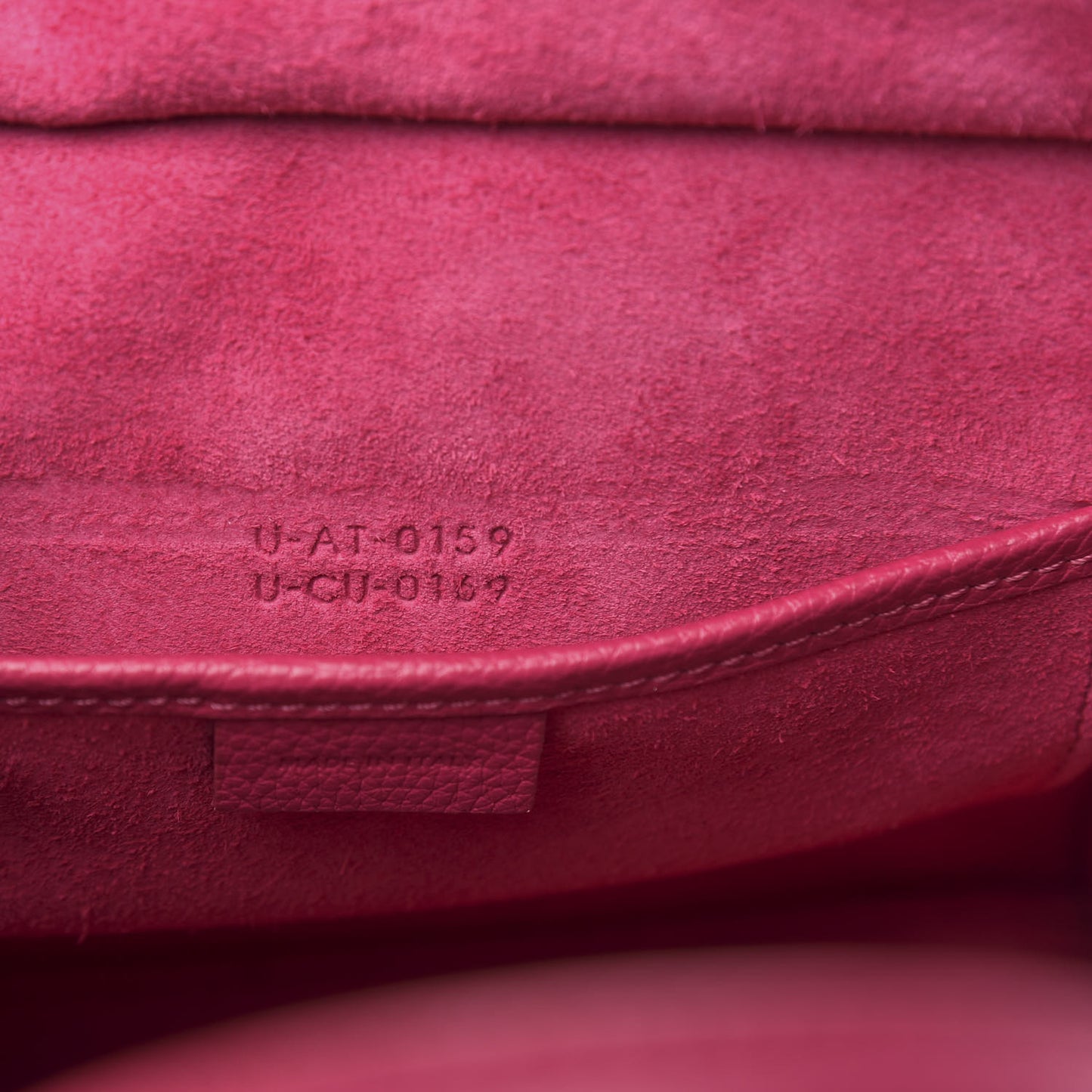 Drummed Calfskin Nano Luggage Fuchsia