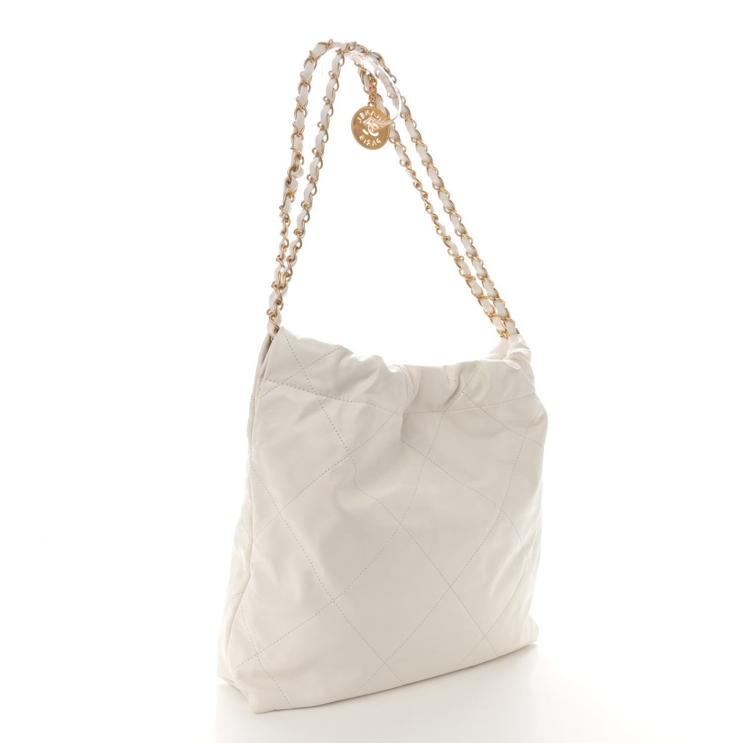 Chanel Shiny Calfskin Quilted Small Chanel 22 White 4 of 11