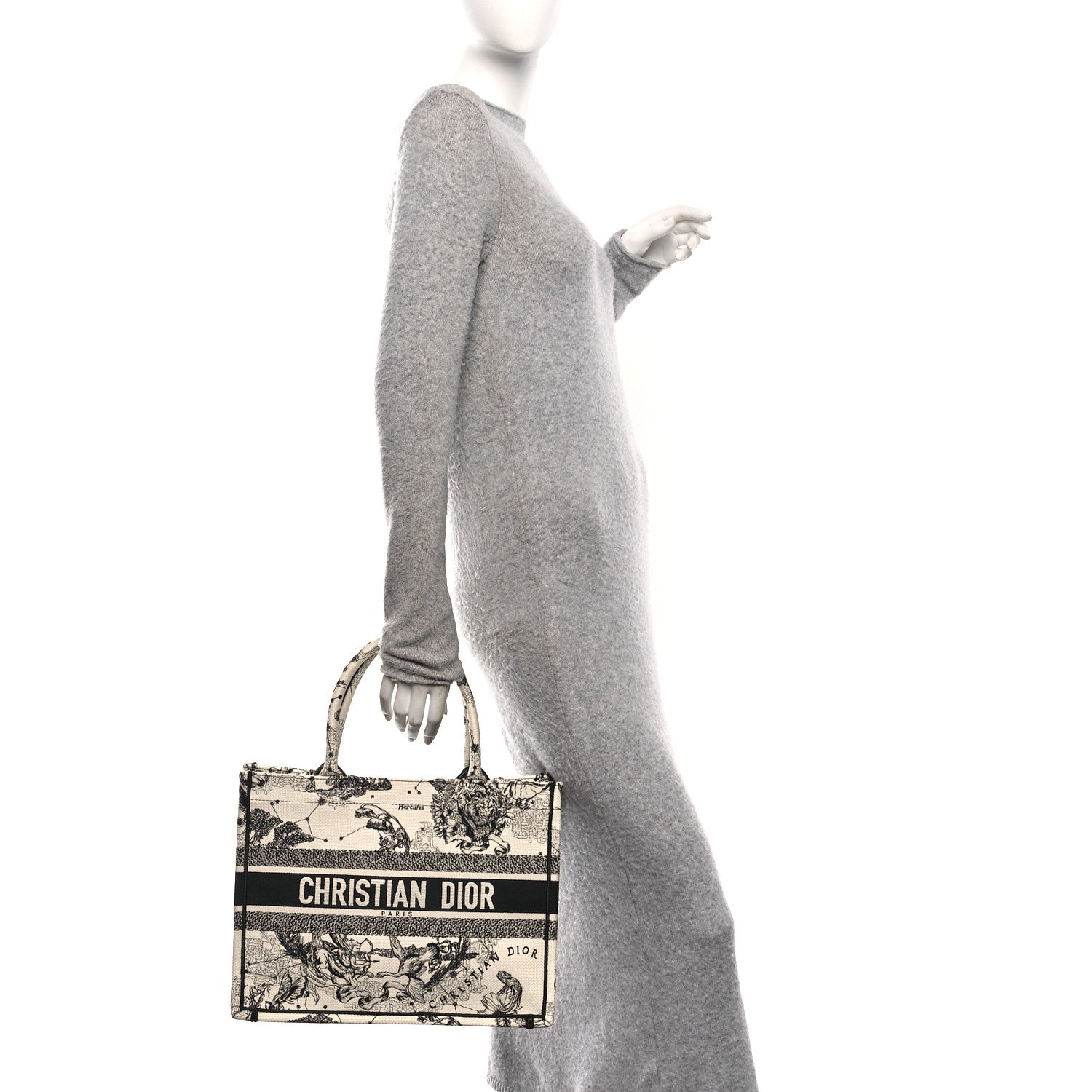 Christian Dior Canvas Zodiac Toile De Jouy Embroidered Medium Book Tote Latte 2 of 10