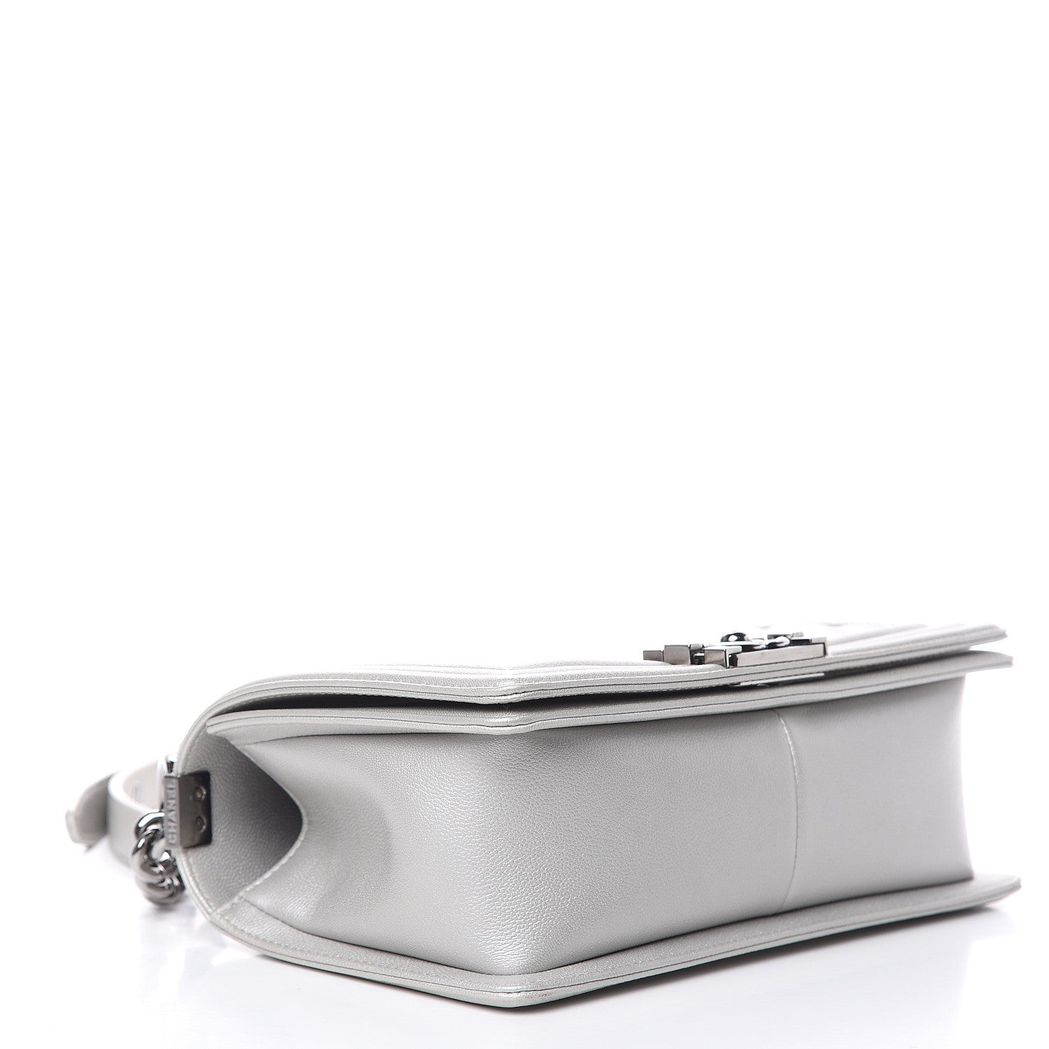 Chanel Metallic Caviar Quilted Medium Boy Flap Silver 4 of 10