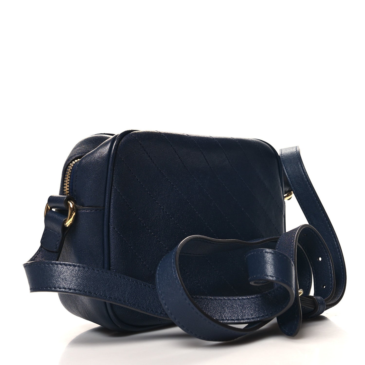 Gucci Sakai Be Green Calfskin Diagonal Stitched Small Blondie Shoulder Bag Blue Agata 3 of 13