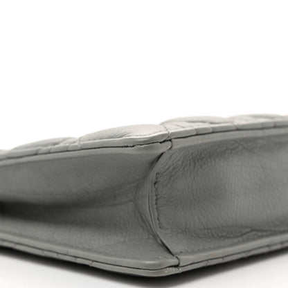 Christian Dior Calfskin Cannage Caro Zipped Pouch With Chain Grey 9 of 10