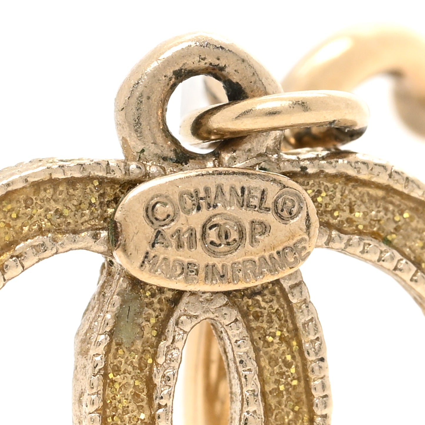 Crystal CC Drop Earrings Gold