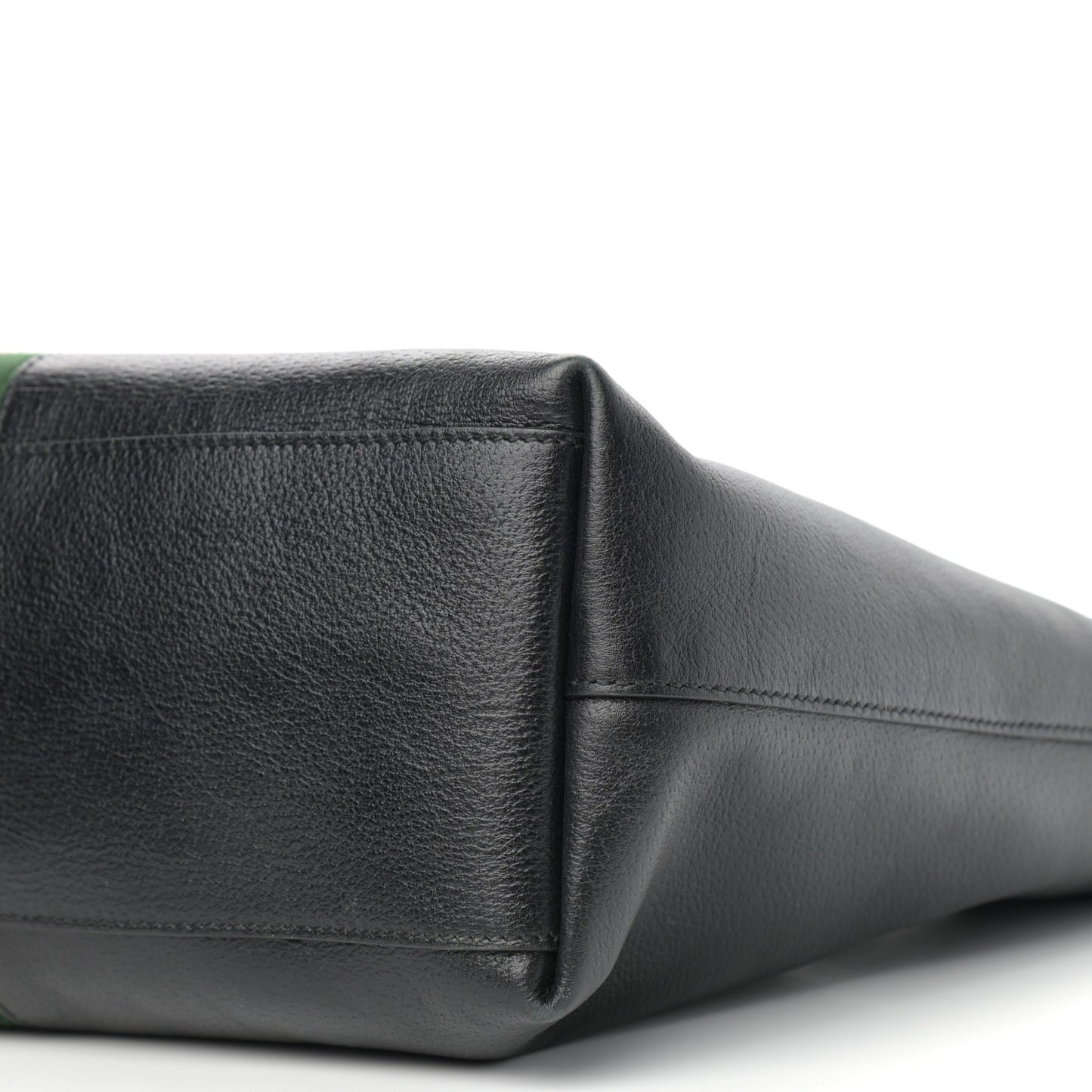 Textured Calfskin Web Medium Ophidia Shopping Tote Black