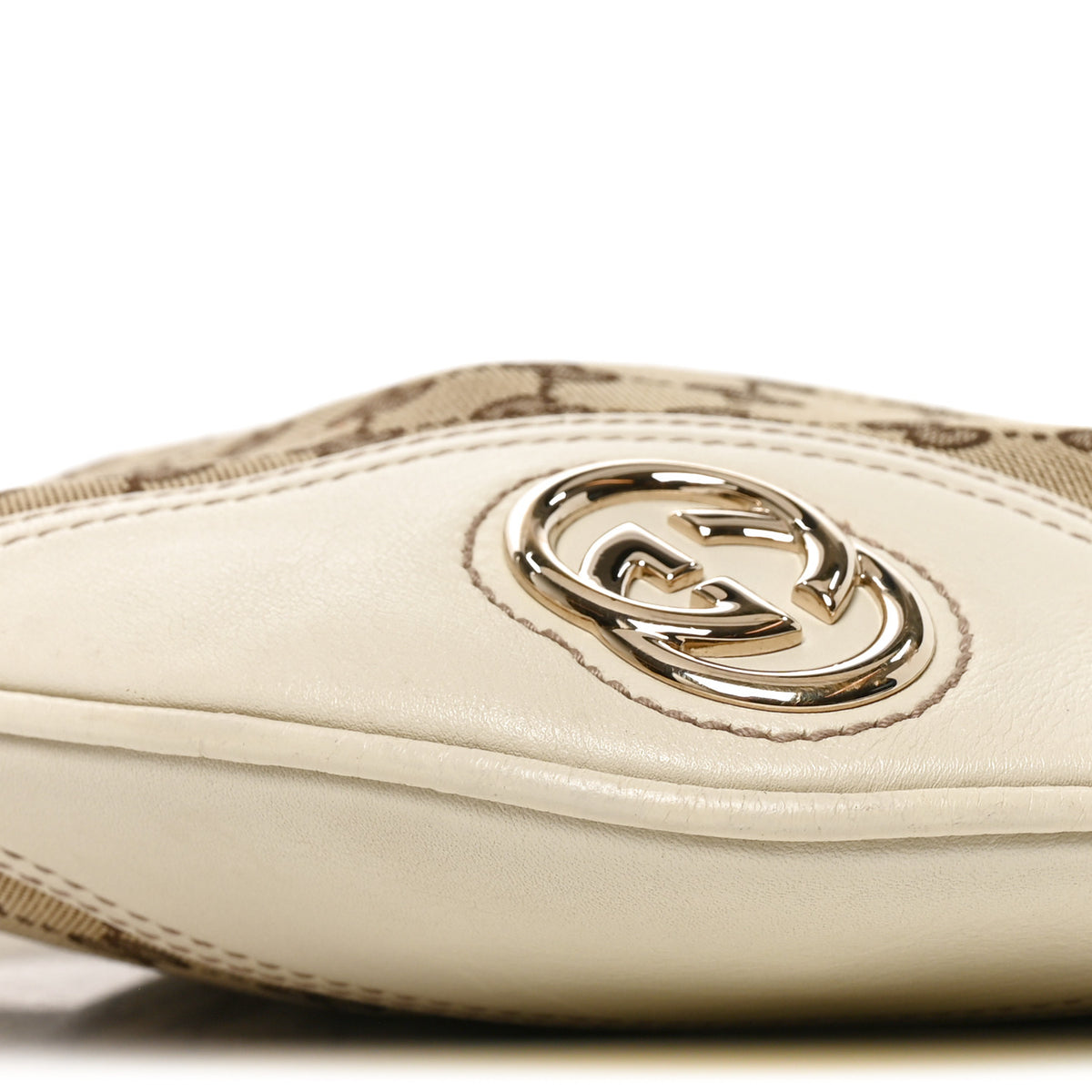 Monogram Medium New Britt Half Moon Hobo White
