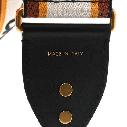 Christian Dior Canvas Embroidered Shoulder Strap Orange Multicolor 3 of 4