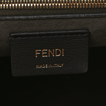Fendi Fabric Grille Royale Print Stamp Patch Large Runaway Shopper Tote Red Blue Strawberry 6 of 9