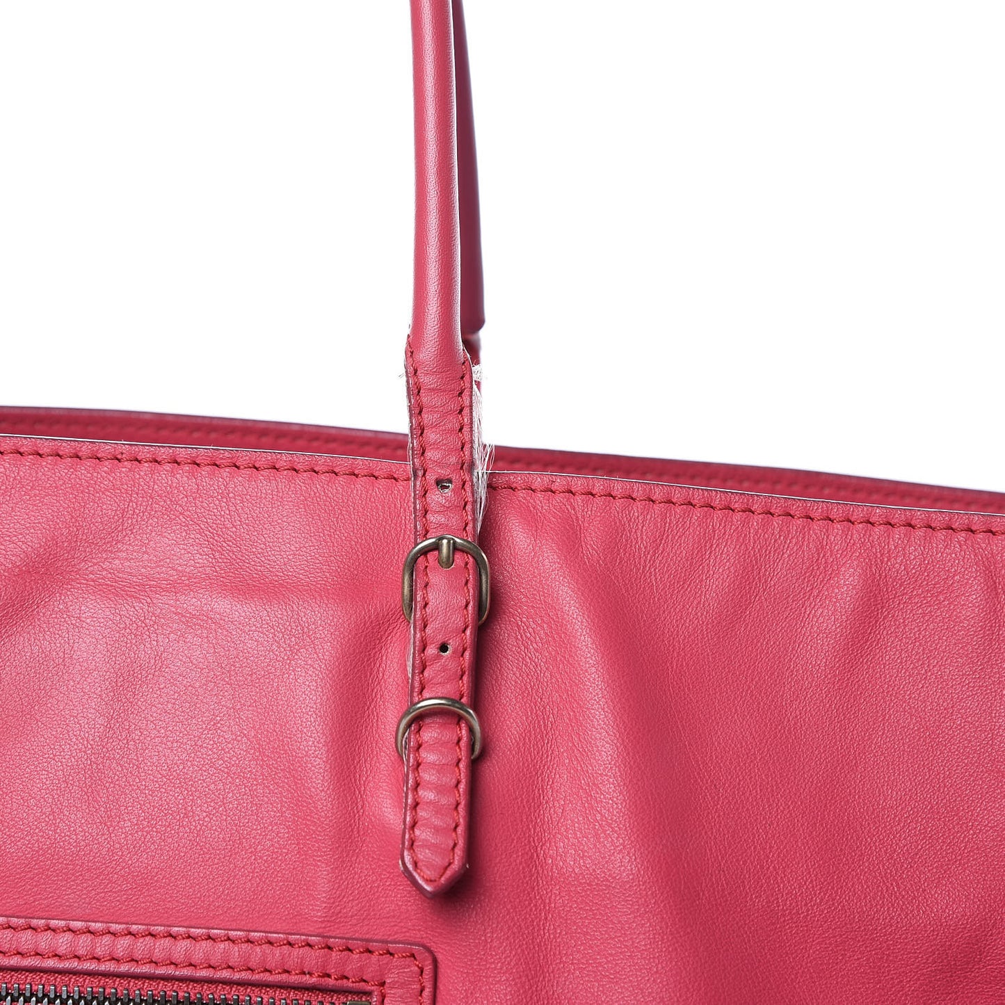 Veau Papier A4 Zip Around Tote Rouge Grenade