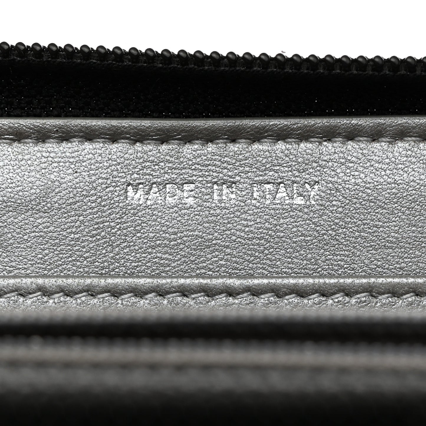 Lambskin Camellia Embossed Large Zip Around Gusset Wallet Black