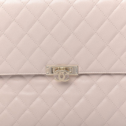 Chanel Caviar Quilted Large Golden Class Pouch Light Pink 10 of 10