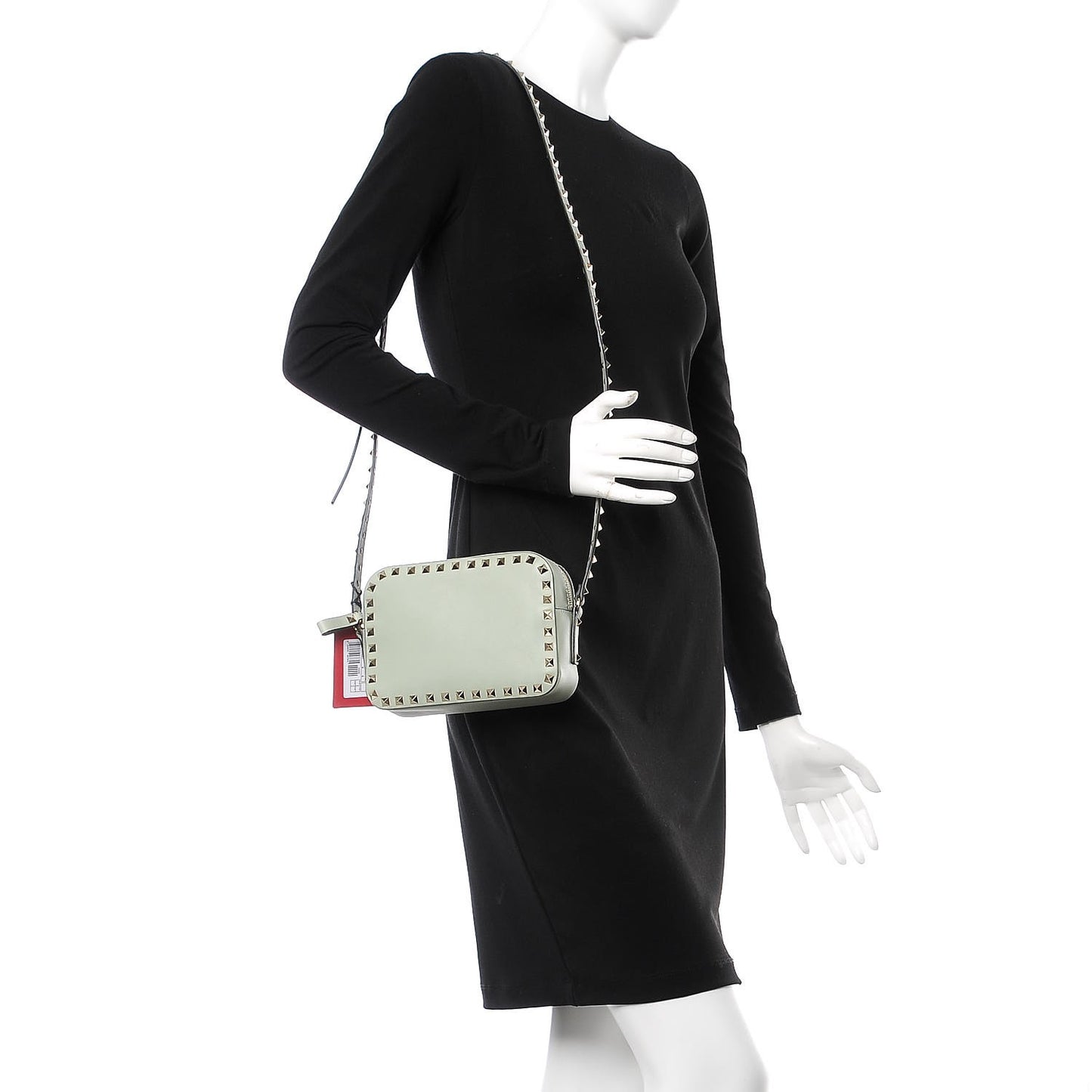 Calfskin Rockstud Camera Crossbody Bag Green Tea Sorbet