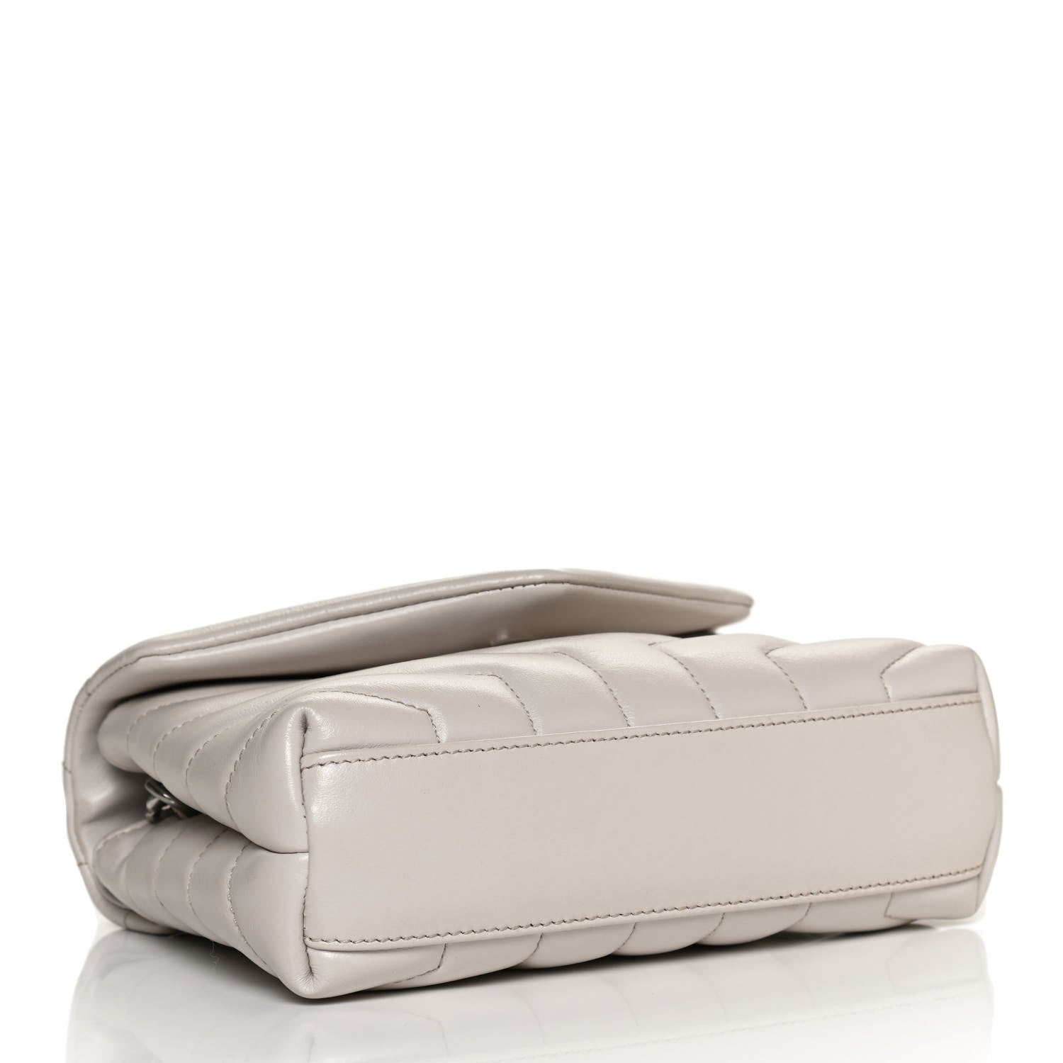 Saint Laurent Calfskin Y Quilted Monogram Toy Loulou Satchel Granite 4 of 11
