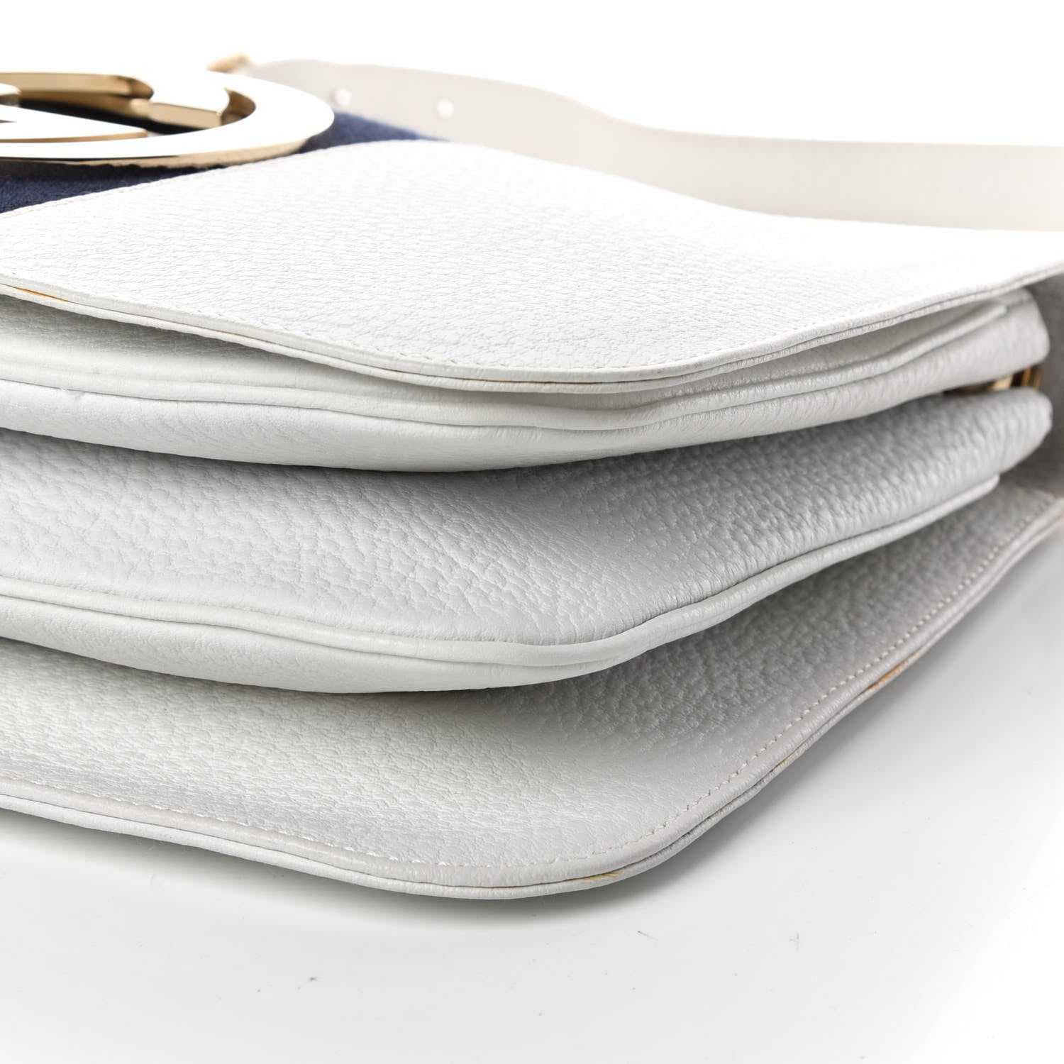 Gucci Pebbled Calfskin Web Blondie Flap White 6 of 23