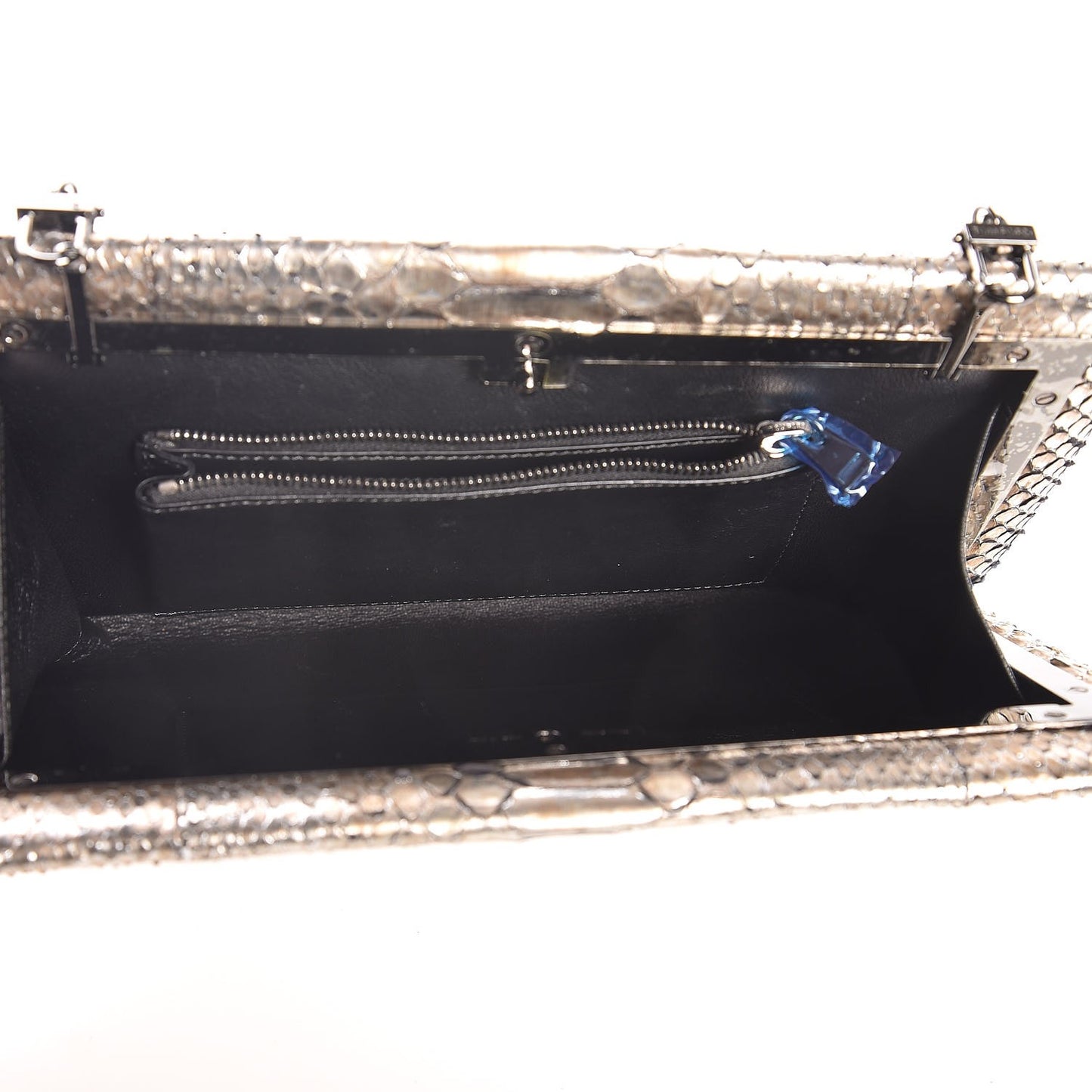 Python Chain Clutch Silver