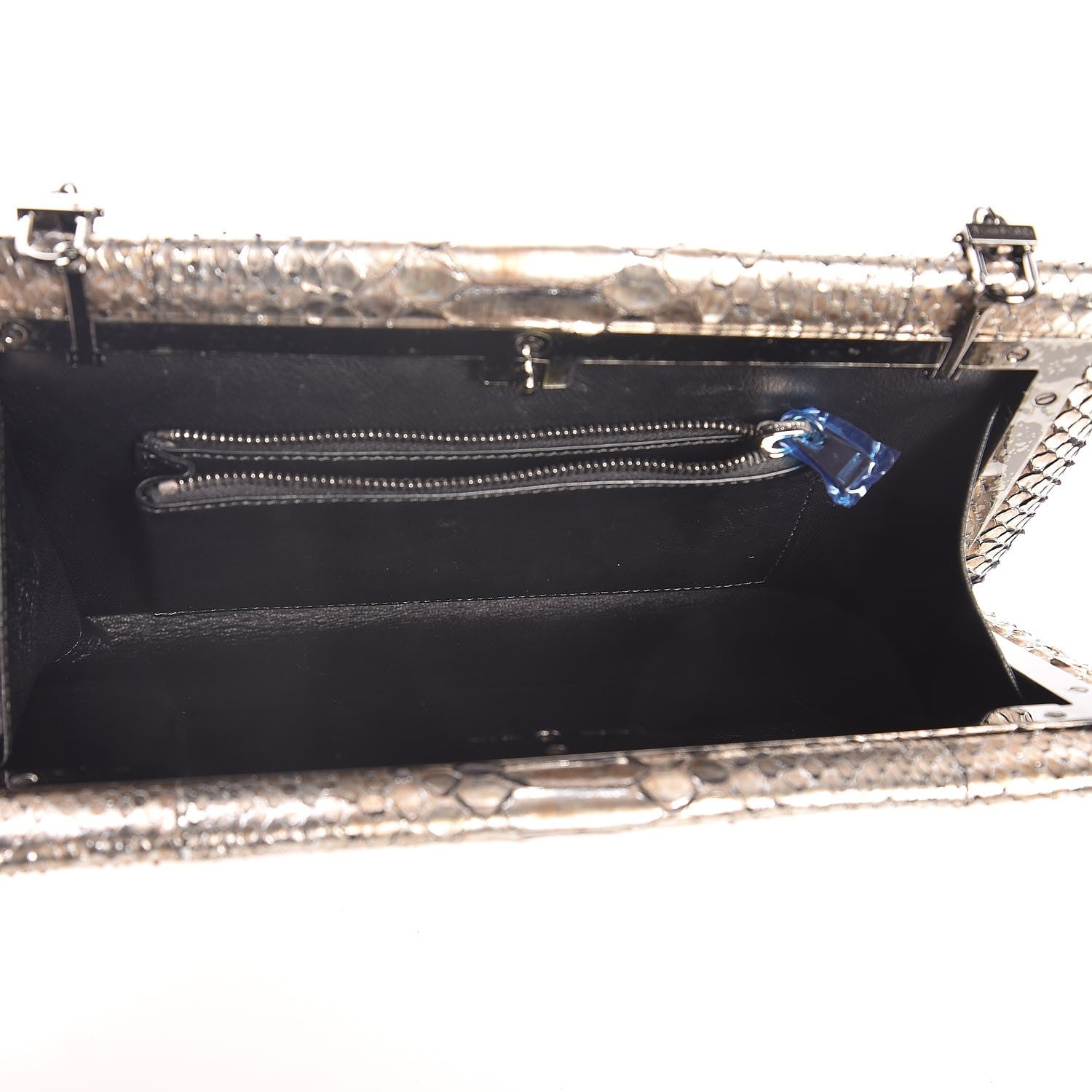Tom Ford Python Chain Clutch Silver 5 of 7