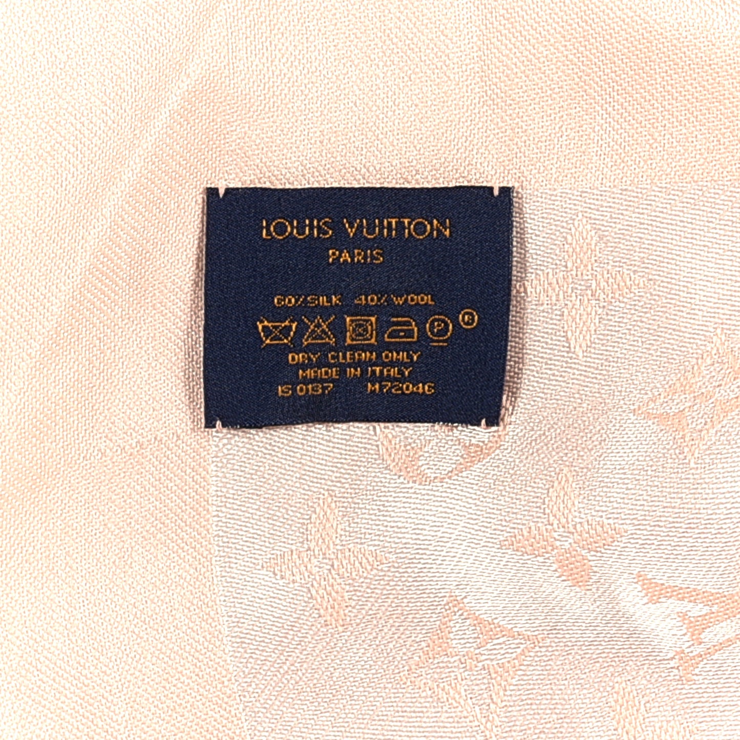 Silk Wool Monogram Denim Shawl Rose