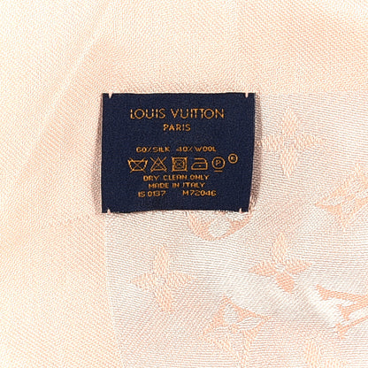 Louis Vuitton Silk Wool Monogram Denim Shawl Rose 3 of 3