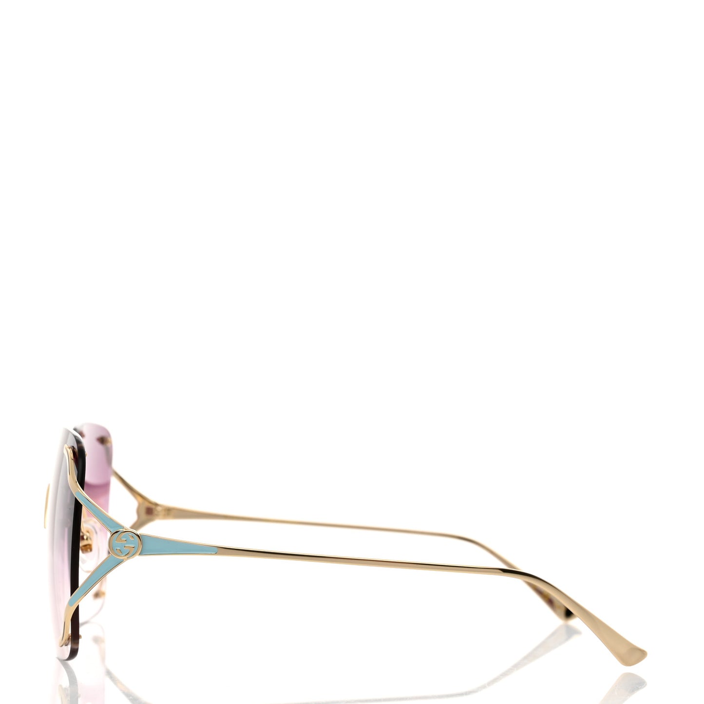 Metal Oversized Sunglasses GG0646S Gold Blue