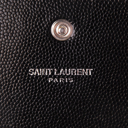 Saint Laurent Grain De Poudre Studded Classic Marquage Flap Wallet Black 6 of 8
