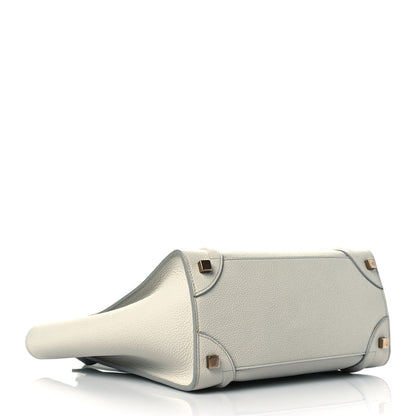 Celine Drummed Calfskin Micro Luggage Chalk 4 of 11