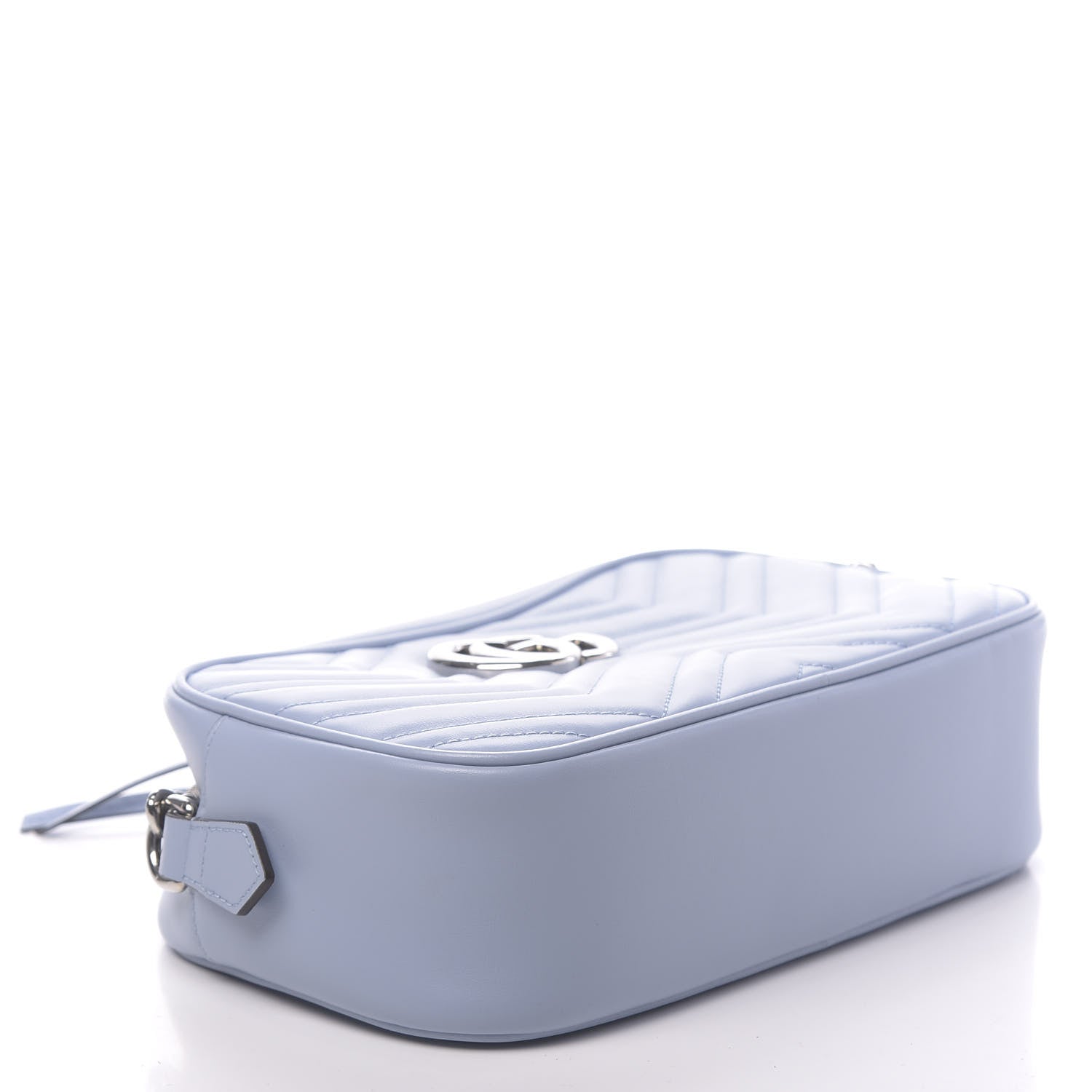 Gucci Calfskin Matelasse Small GG Marmont Chain Shoulder Bag Porcelain Light Blue 4 of 10