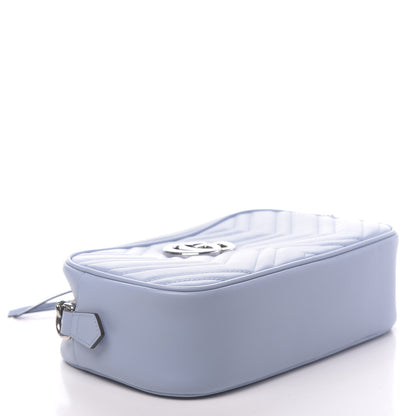 Gucci Calfskin Matelasse Small GG Marmont Chain Shoulder Bag Porcelain Light Blue 4 of 10