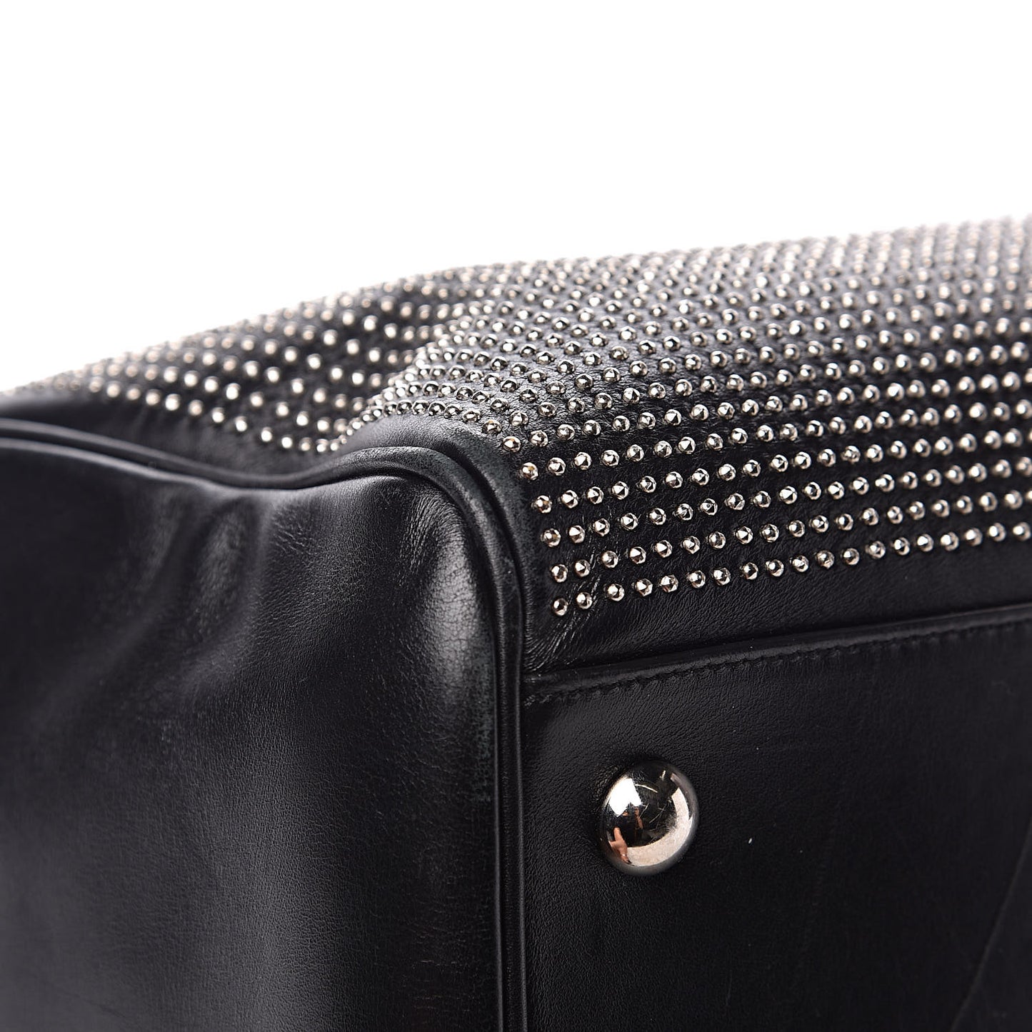 Calfskin Studded Classic Duffle 6 Black