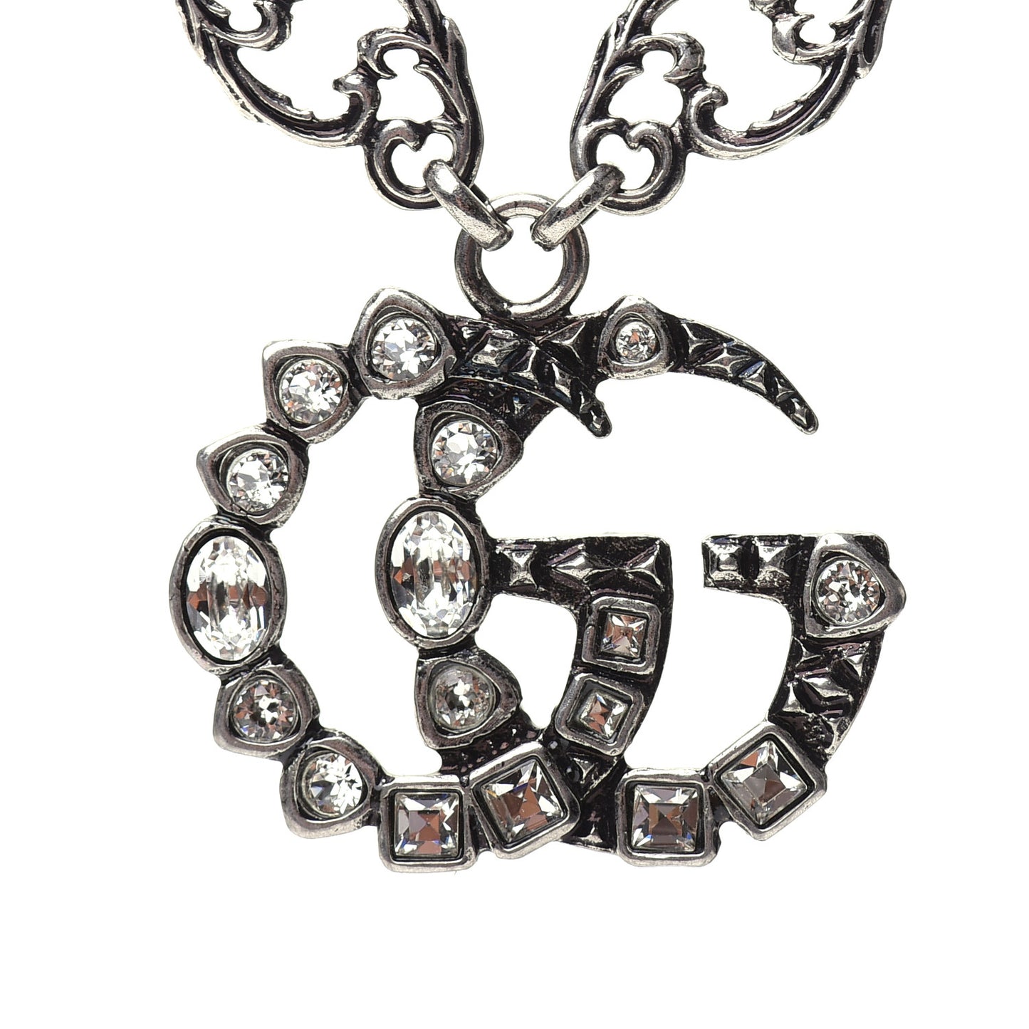 Crystal Marmont Necklace Aged Silver