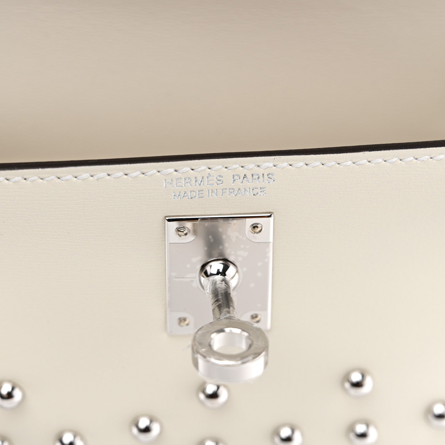 Hermes Box Studded Clouté Mini Kelly Sellier 20 Cream 5 of 9