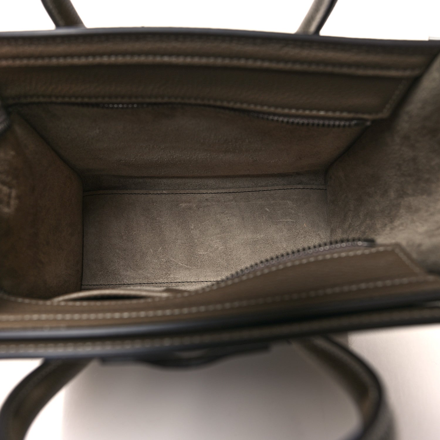 Celine Drummed Calfskin Nano Luggage Souris 5 of 10