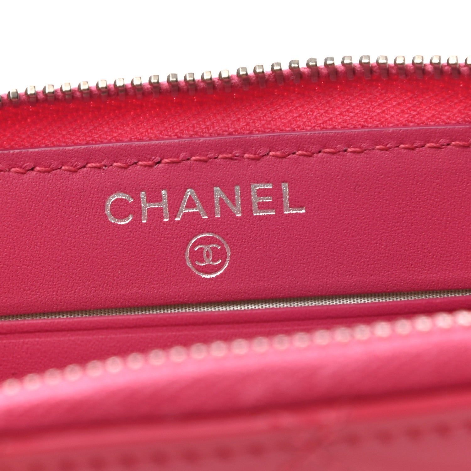 Chanel Patent Quilted Small Zip Around Wallet Pink 6 of 8