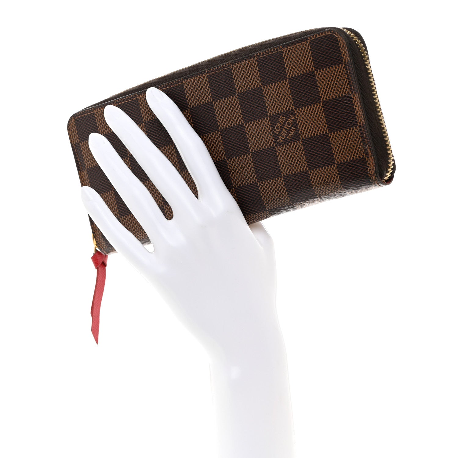Louis Vuitton Damier Ebene Clemence Wallet Cherry 2 of 8