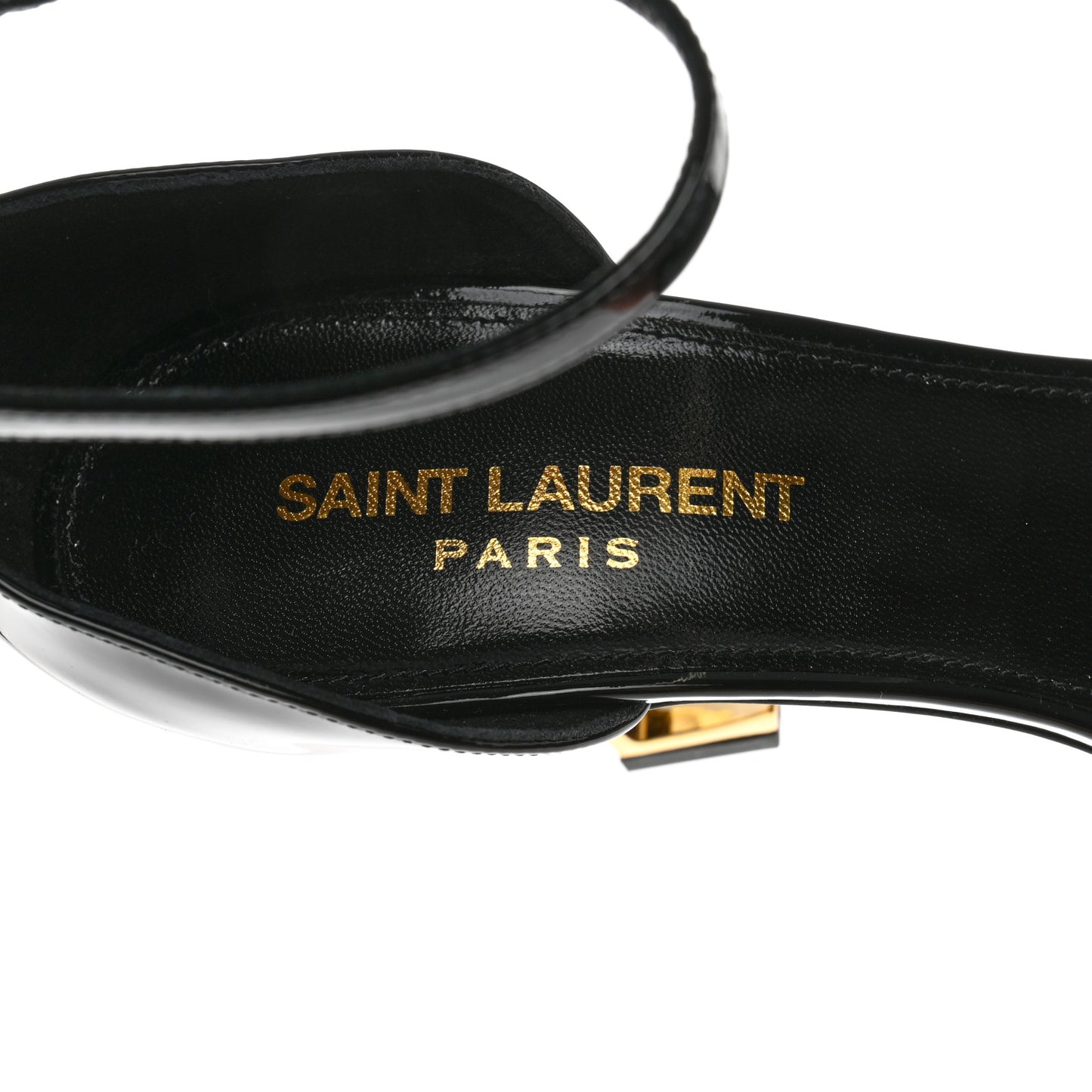 Patent Calfskin Opyum 110 Sandals 37 Black Gold