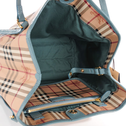 Burberry Haymarket Check Small Canterbury Tote Eucalyptus Grey 5 of 7
